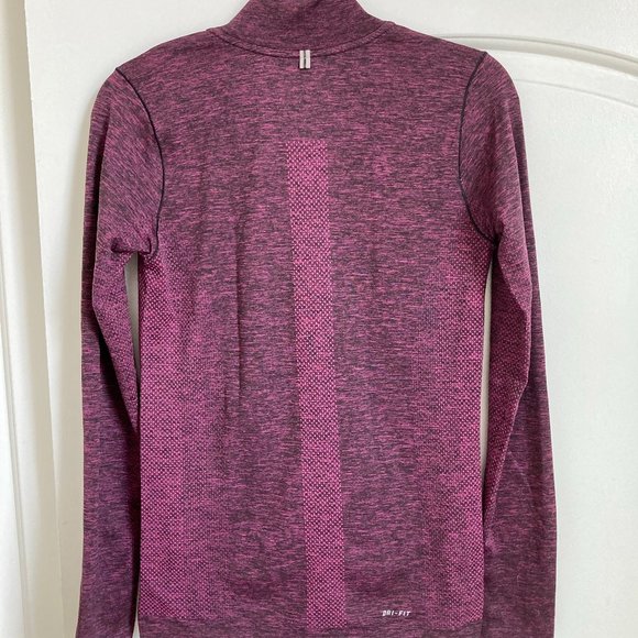 Nike Dri Fit Knit Half Zip running pullover in "Vivid Pink Heather" S - Picture 7 of 11